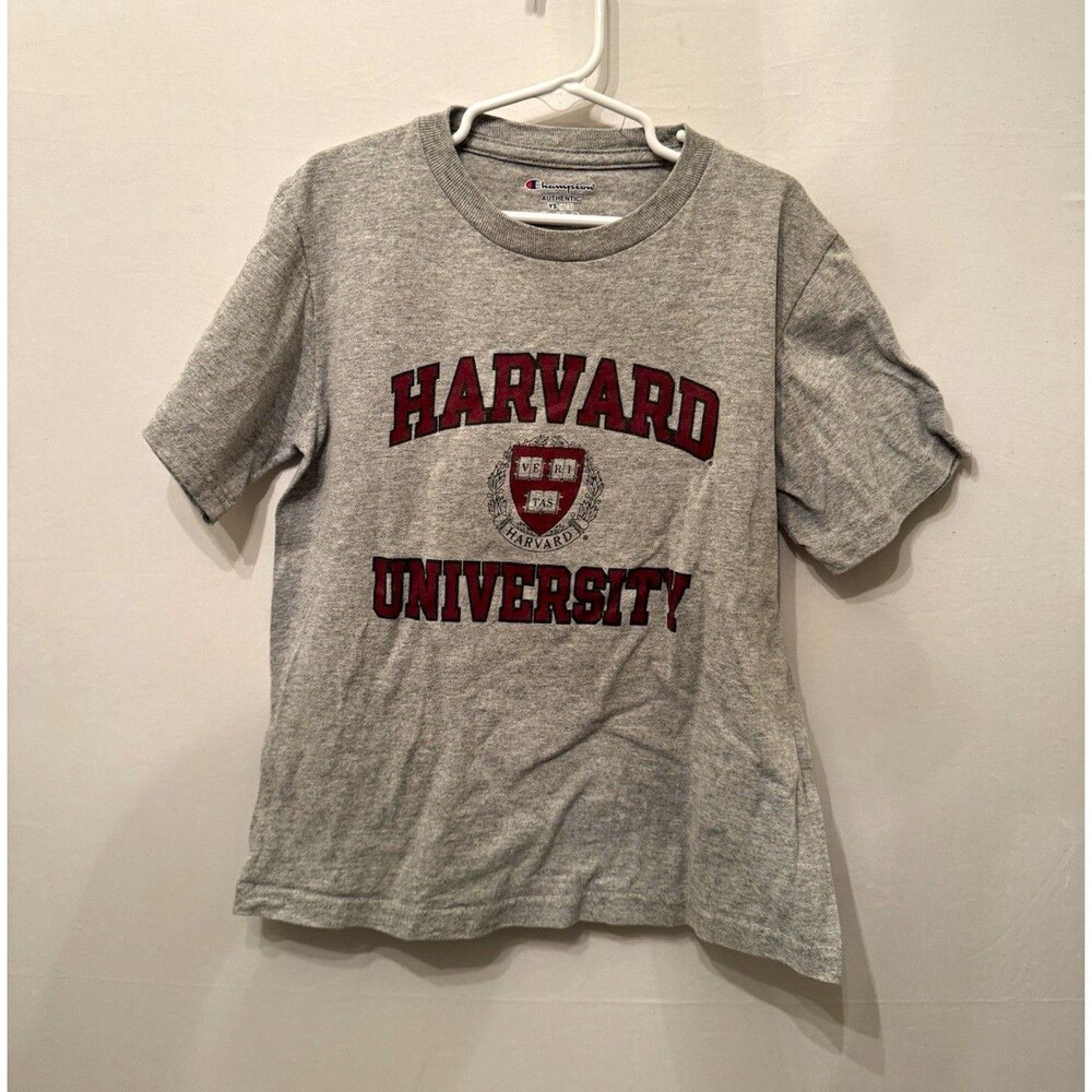 Champion Authentic Boys 6-7Y Gray Harvard University Graphic Logo T-Shirt